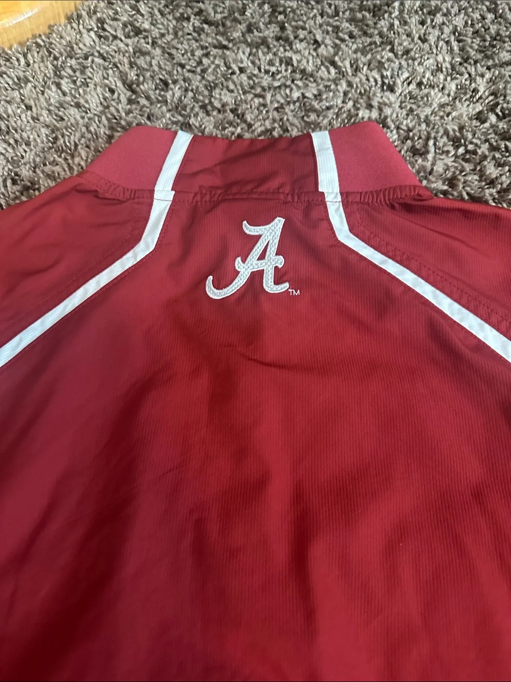 Nike Red Full-Zip Alabama Windbreaker Jacket with White Accents